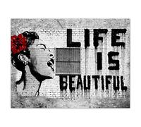 Adesivi murali Decor Photo Sticker 40x30cm Banksy Life is Beautiful No. H32M_NS1A