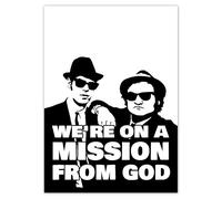 Adesivi Murali Decorazione Foto Sticker 50x70cm Blues Brothers Mission No. H7793
