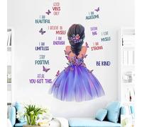 Adesivi Murali Della Ragazza, Viola Adesivi Murali Bambini, Colorato Farfalla Adesivi da Parete Con Citazioni Ispiratrici Per La Principessa Delle Ragazze Stanza Nursery Baby Camera Da Letto