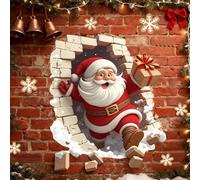Adesivi Murali Di Babbo Natale, Adesivo Autoadesivo 3D Con Babbo Natale Che Rompe I, Divertenti Decorazioni Natalizie, Per La Casa, Le Vacanze, L'aula Scolastica