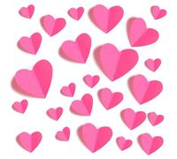 Adesivi Murali di Cuore 3D per San Valentino 60 Pezzi Romantico adesivi da Parete PVC Impermeabili con 4 Diverse Dimensioni Fai Da Te Decor da Muro Rimovibile per Matrimonio Camera da Letto (Rosa)