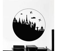 Adesivi murali di viaggi nel mondo, viaggi nel tempo, adesivi murali in vinile per l'Europa, adesivi murali per camera da letto, cameretta dei bambini, sala giochi