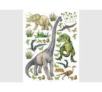 Adesivi Murali Dinosauro per Cameretta e Stanza dei Neonati, Stickers da Parete per Bambine e Bambini di AG Design | 65 x 85 cm | ADK 2332