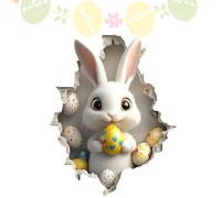 Adesivi murali e affreschi, adesivi in 2D, motivo coniglio design perforato decorativo, per camera da, bambini, sala gioco, scuola materna, decorazioni pasqua