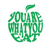 Adesivi murali e murali in vinile Citazione sullo stile di vita sano dieta a base di mele ispirazione artistica 54x59.1cm Non danneggia la superficie della parete Verde