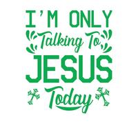 Adesivi murali e murali in vinile oggi parlo solo con Gesù 65.6x78.7cm Decorazione carrozzeria auto Verde