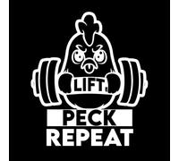 Adesivi murali e murali in vinile Sollevamento Peck Ripetizione 51x58.4cm Adesivi per vetrine Bianco