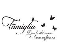 ADESIVI MURALI FAMIGLIA DOVE LA VITA COMINCIA FRASE ADESIVO WALL STICKERS FRASI