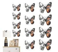 Adesivi Murali Farfalle | Adesivi Skeleton Fiori da Parete, Farfalla 3D Decorazione Halloween per Soggiorno Ufficio Giornaliero Matrimonio Camera da Letto Mobili