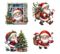 Adesivi Murali Finestra Natale 3D Babbo Natale Vacanze Wall Art Decalcomanie Set