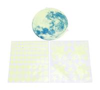Adesivi murali fluorescenti al buio, luna, stelle e pois luminosi, decorazioni per la camera da letto e il soggiorno. (Verde)