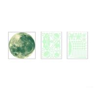 Adesivi murali fosforescenti con luna, stella e spazio con astronauti per camera dei bambini, cameretta dei bambini o stanza dei giochi, decorazione da soffitto