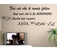 Adesivi Murali Frase ama vivi ridi decorazione da muro parete casa Wall stickers