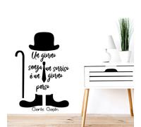 Adesivi murali frasi charlie chaplin da parete wall stickers adesivo per muro