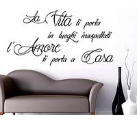 Adesivi Murali Frasi Nero Italiano Frasi Farfalle Adesivo da Parete per Casa Cucina Camera da Letto Soggiorno Ufficio Decorazione Murale