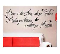 Adesivi Murali Frasi Nero Italiano Frasi Farfalle Adesivo da Parete per Casa Cucina Camera da Letto Soggiorno Ufficio Decorazione Murale