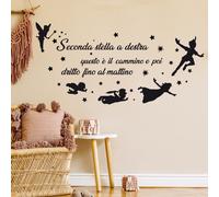 Adesivi murali frasi peter pan seconda stella wall stickers cameretta bambini