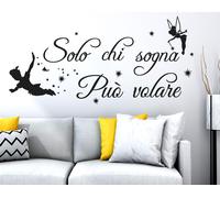 Adesivi murali frasi solo chi sogna wall stickers peter pan decorazione per muro