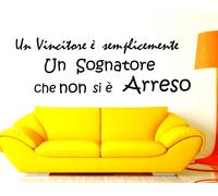 ADESIVI MURALI FRASI UN VINCITORE UN SOGNATORE MANDELA WALL STICKERS ADESIVO