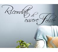 ADESIVI MURALI FRASI WALL STICKERS ADESIVO MURALE RICORDATI DI ESSERE FELICE