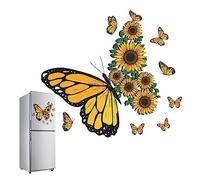 Adesivi murali girasole Adesivo murale girasole estivo con design a farfalla e specchio decalcomania rimovibile per l'arredamento della casa e del soggiorno