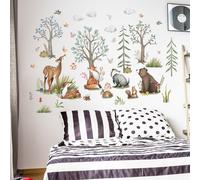 Adesivi murali grandi Mountain Boskage animali 3D per sala giochi e camera da le