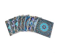 Adesivi murali impermeabili in PVC, 10 pezzi, per design mandala di cristallo, con pellicola rigida per l'uso su piastrelle, cucina, bagno e varie superfici interne