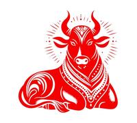 Adesivi murali in carta da parati festival indù maha shivratri con lord shiva toro indiano nandi cavalcata di lord shiva maha shivratri 67.2x69.1cm Non danneggia la superficie della parete Rosso