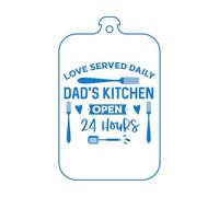 Adesivi murali in carta da parati Grembiule da cucina con tagliere dice amore Servito tutti i giorni La cucina di papà è aperta 24 ore su 24 36x57.9cm Non cade Blu