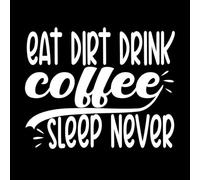 Adesivi murali in carta da parati mangiare terra bere caffè dormire mai tipografico 49.2x60.7cm Decorazione artistica Bianco