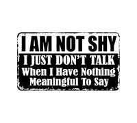 Adesivi murali in carta da parati non sono timido, semplicemente non parlo quando non ho niente 47.6x83.4cm Dotato di kit di pellicola di trasferimento Nero