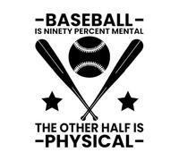 Adesivi murali in PVC il baseball è per il novanta per cento mentale, l'altra metà è fisica 41x50.8cm Autoadesivo Nero