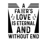 Adesivi murali in PVC L'amore di un padre è eterno e senza fine 51x58.5cm Facile da installare Nero