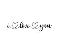 Adesivi murali in PVC San Valentino ti amo e storia d'amore a forma di cuore 20x92.6cm Non danneggia la superficie della parete Nero