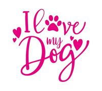 Adesivi murali in vinile amo le mie citazioni motivazionali sul cane 54.6x56.7cm Adesivi per vetrine Rosa Rossa