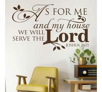 Adesivi Murali In Vinile Citazione Biblica Giosuè 24;15 Ma Per Me E La Mia Casa
