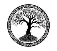 Adesivi murali in vinile clipart albero della vita celtico silhouette di albero celtico una scopa celtica del Cile. 67.2x67.5cm Impermeabile Nero
