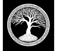 Adesivi murali in vinile clipart albero della vita celtico silhouette di albero celtico una scopa celtica del Cile. 54.6x54.9cm Pittura murale artistica Bianco