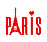 Adesivi murali in vinile parola parigina con etichetta o logotipo della torre eiffel pulito e moderno 64x80.6cm Impermeabile Rosso