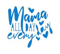 Adesivi murali in vinile Parole Mamma Madre Amore Famiglia Regalo Genitori 54x58.5cm Adesivi per vetrine Blu