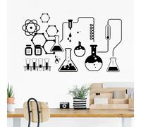 Adesivi murali in vinile per laboratori di scienze e chimica, adesivi per laboratori scolastici, decorazioni murali scientifiche per camerette e asili nido.