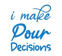 Adesivi murali in vinile Prendo le mie decisioni - Citazione in lettere nere 68x78.7cm Impermeabile Blu