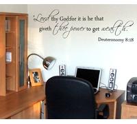 Adesivi Murali in Vinile Versetti Biblici Deuteronomio 8:18 Lord Thy God