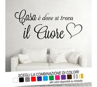ADESIVI MURALI LA CASA E' DOVE TI PORTA ADESIVO WALL STICKERS DECORAZIONI FRASE