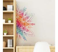 Adesivi murali mandala per camera da letto adesivi murali mandala bohémien adesivi murali mandala dorati con fiori per bagno soggiorno cucina camera da letto decorazione