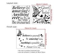 Adesivi Murali Motivazionali Edificanti con Accenti Farfalla per Superfici Lisce