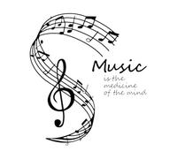 Adesivi murali musicali La musica è la medicina della mente Murale Note musicali Pentagramma Adesivo in vinile Decorazione per la casa Poster artistico Extra Large - 67x75cm