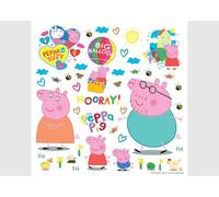 Adesivi Murali Peppa Pig Casa per Cameretta e Stanza dei Neonati, Stickers da Parete per Bambine e Bambini di AG Design | 30 x 30 cm | ADKS 3948