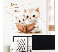 Adesivi murali per bambini con gatto cartoni animati, decorazione da parete per camera da letto di bimbi e neonati, adatta per racconti della buonanotte Tipo A (gatto dei cartoni animati madre e figli