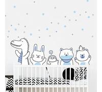 Adesivi murali per bambini - Decorazione cameretta bambino - Adesivi murali per bambini - Adesivo da parete scandinavo - Adesivo da parete con animali del circo carino - H120 x L180 cm